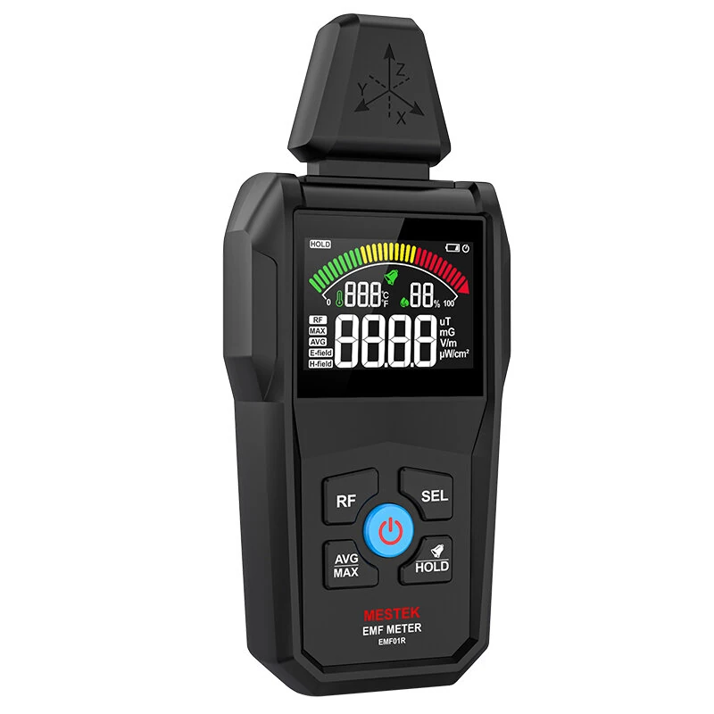 MESTEK EMF Detector - RF & E-Field Meter with Temperature Humidity Monitor