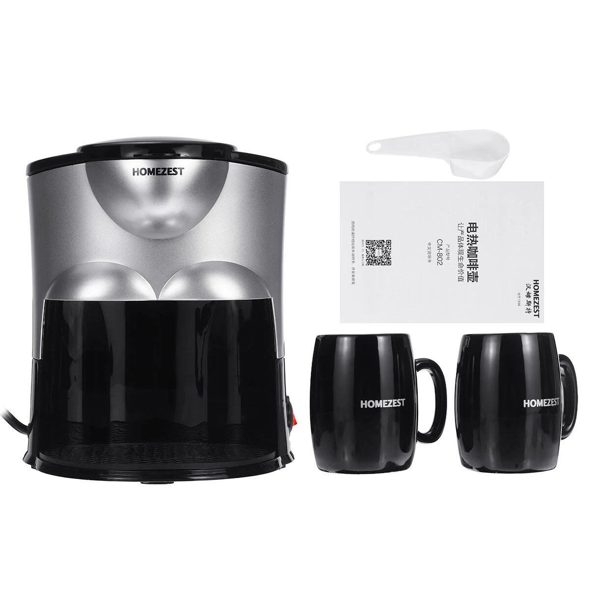 Mini Coffee Maker - Ceramic Double Cup Automatic Home American Coffee Machine