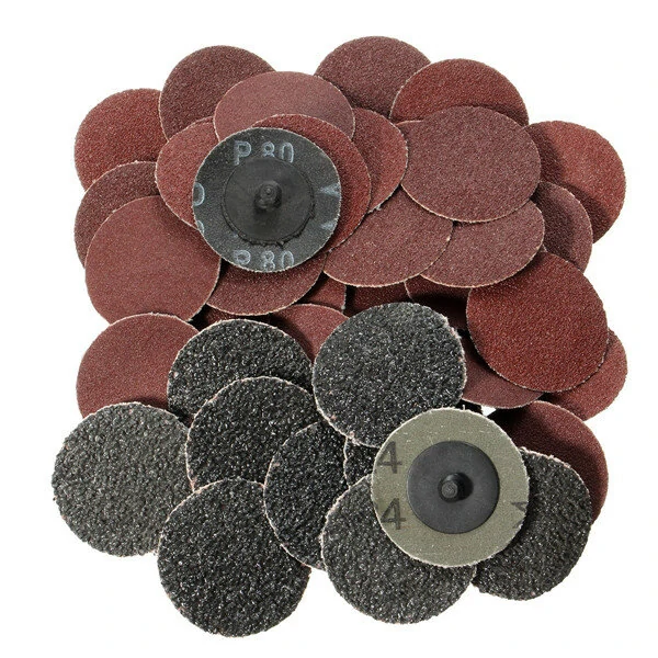 40pcs 2 Inch Sanding Discs | 24 60 80 120 Grit | Roll Lock Backing