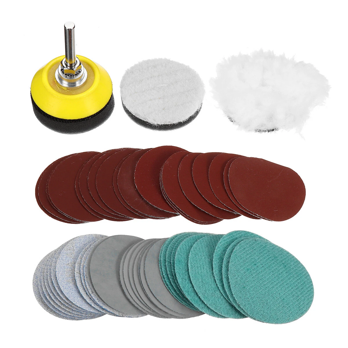 55Pcs 2 Inch Flocking Sandpaper Kit | Wood Sanding Discs for Polishing & Cleaning