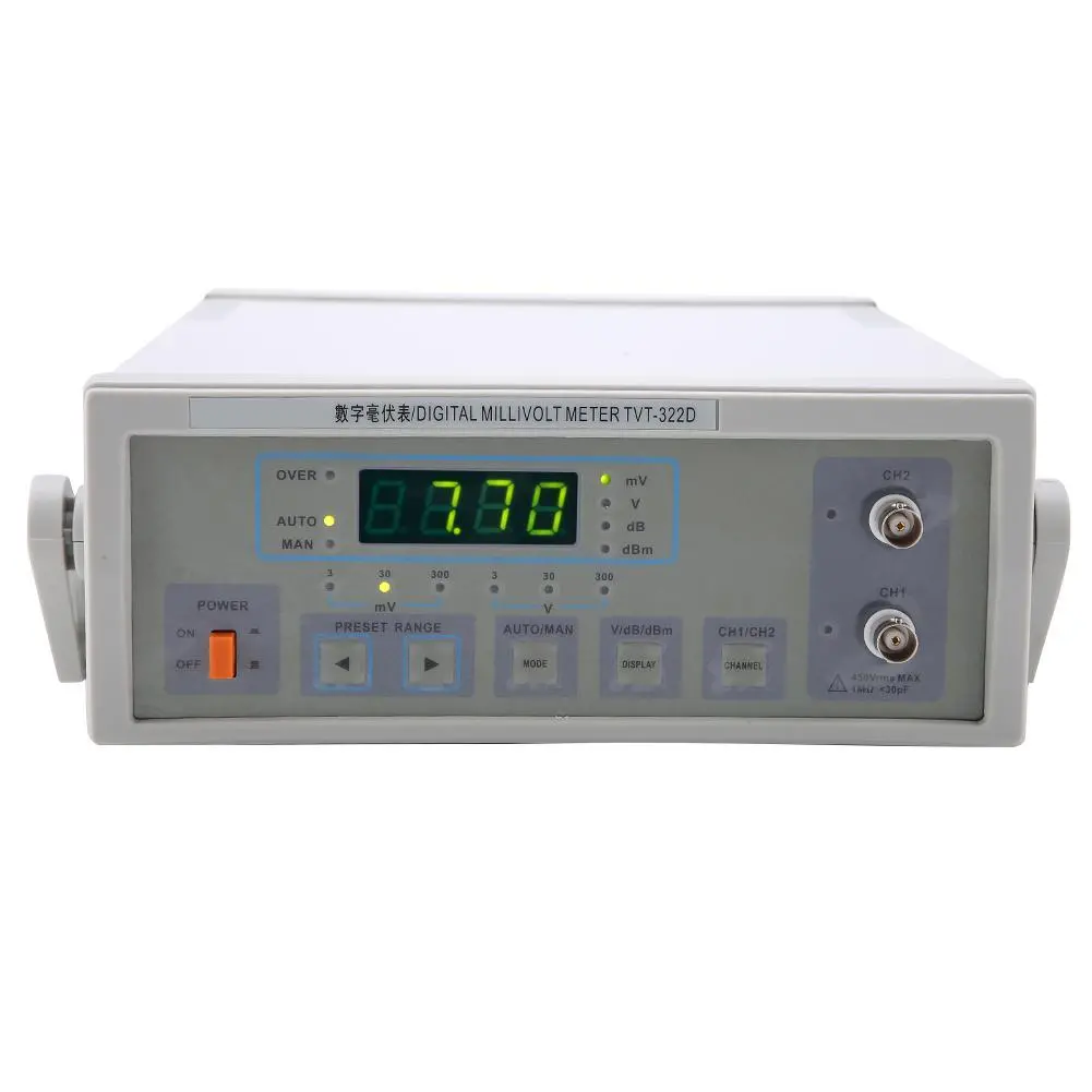 LW-322D Digital Millivoltmeter | 10Hz-2MHz Auto/Manual | CH1/CH2 Voltmeter