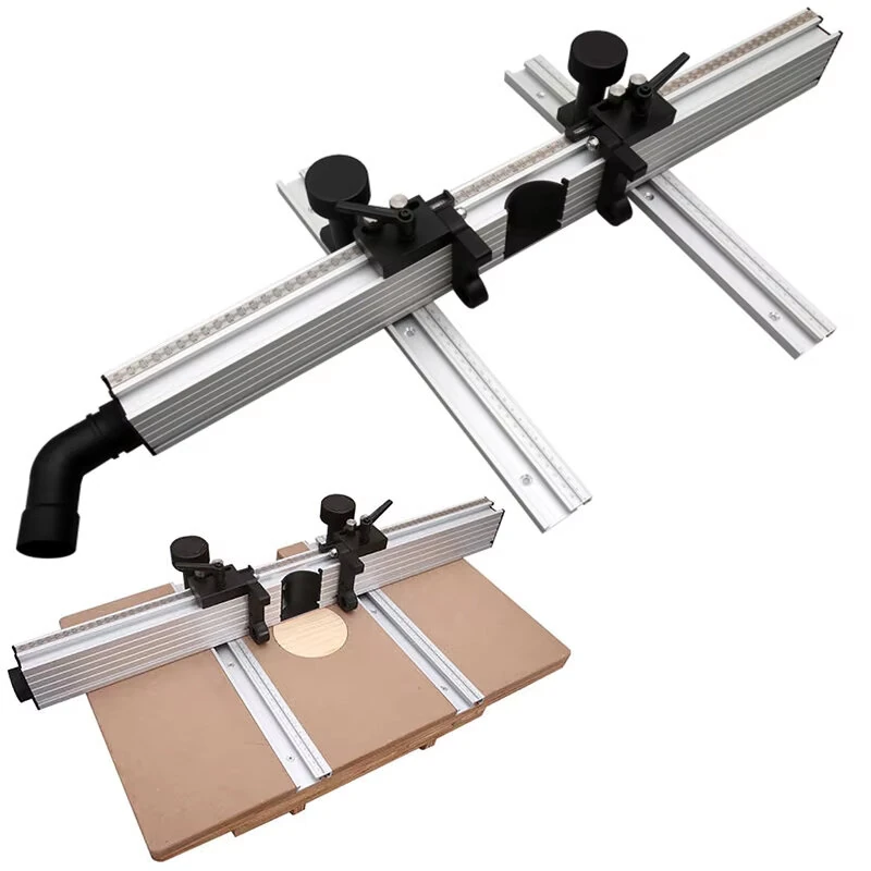 ENJOYWOOD Drill Press Table Fence - Aluminum Alloy 715mm/920mm with Dust Collection