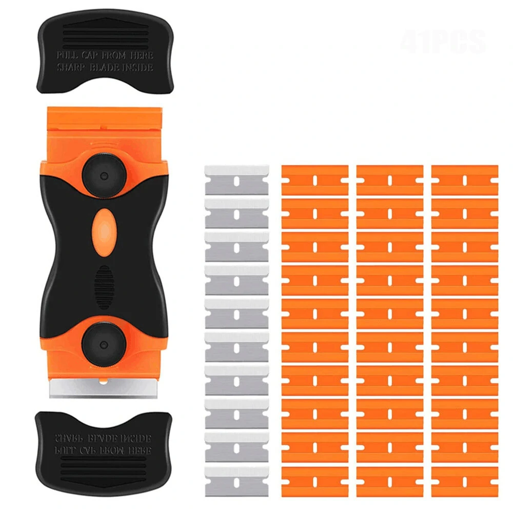 Double Edge Razor Blade Scraper Set - 30 Replacement Blades for Label Removal