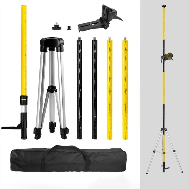 KAIWEETS KT-100P Laser Level Tripod Kit | 3.7m Telescopic Rod & Aluminum Stand