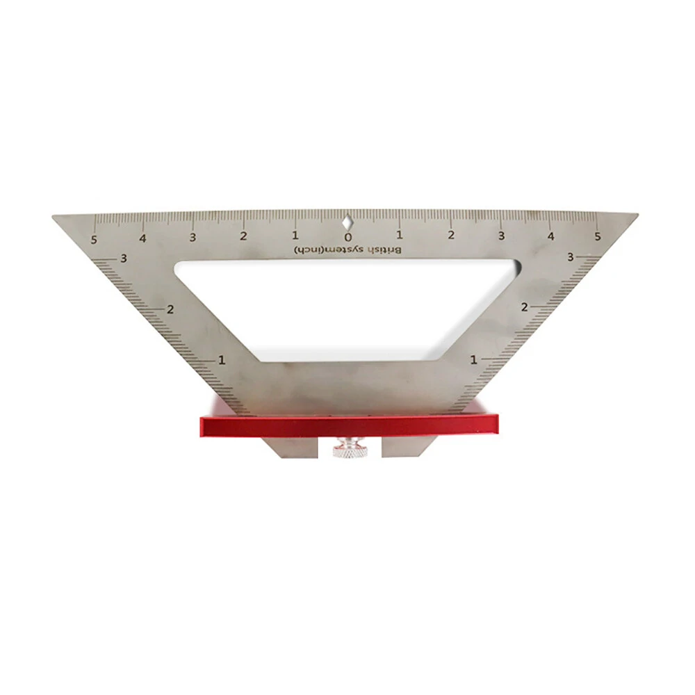 Stainless Steel 140mm Triangle Ruler - Woodworking Scribing Angle Ruler for DIY