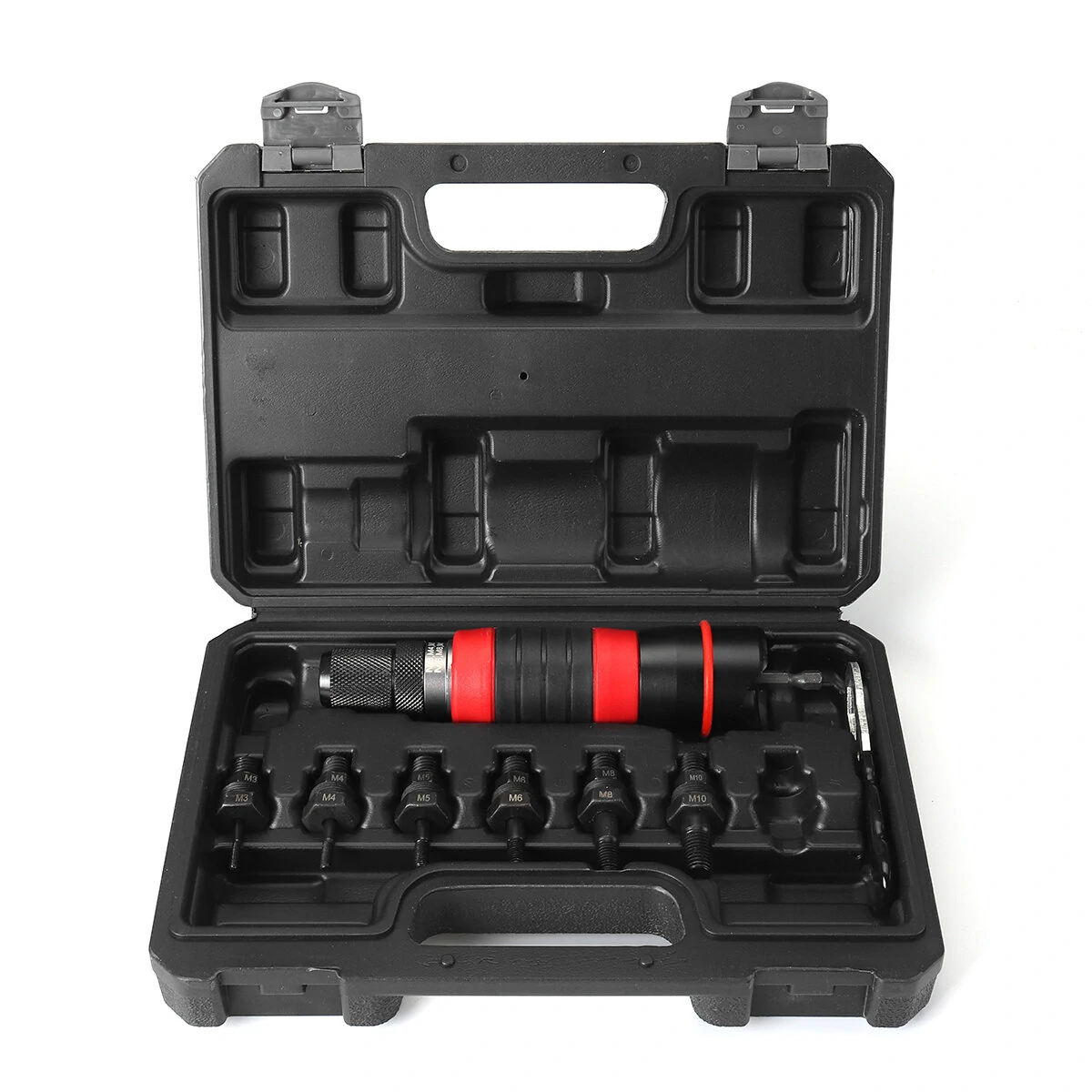 3/8 Rivet Nut Drill Adapter Kit - Professional Nut Gun Tool with Rubber Coating