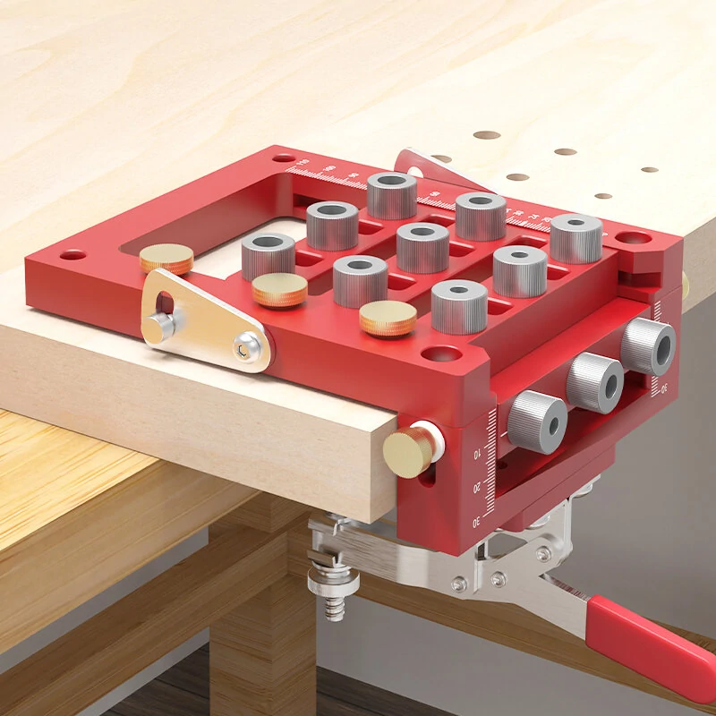 ENJOYWOOD 3-in-1 Hinge Punch Kit with Clamp & Drill Bits | Portable Woodworking Jig