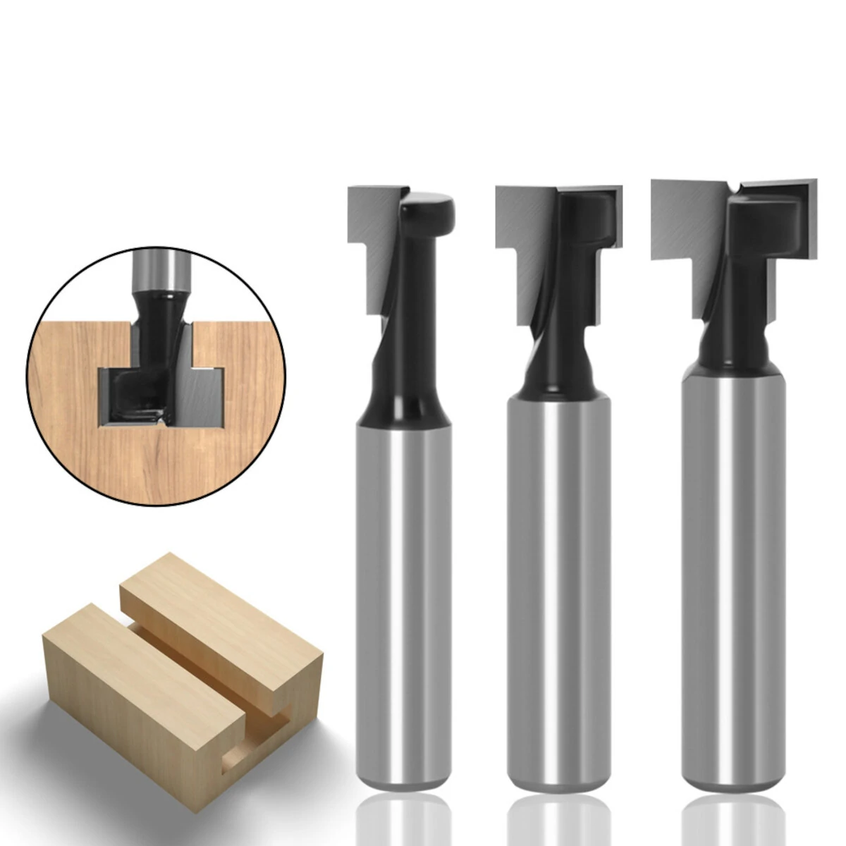 Drillpro 8mm Shank T-Slot Keyhole Router Bit | Carbide Cutter for Wood & T-Track