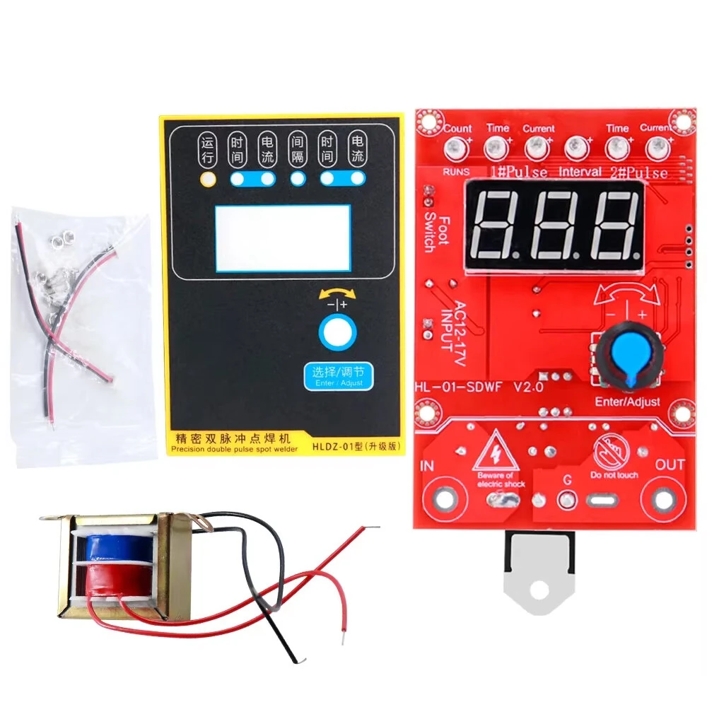 Spot Welding Control Board | 40A 100A Single/Double Pulse | Adjustable Voltage & Anti-Shake Foot Pedal