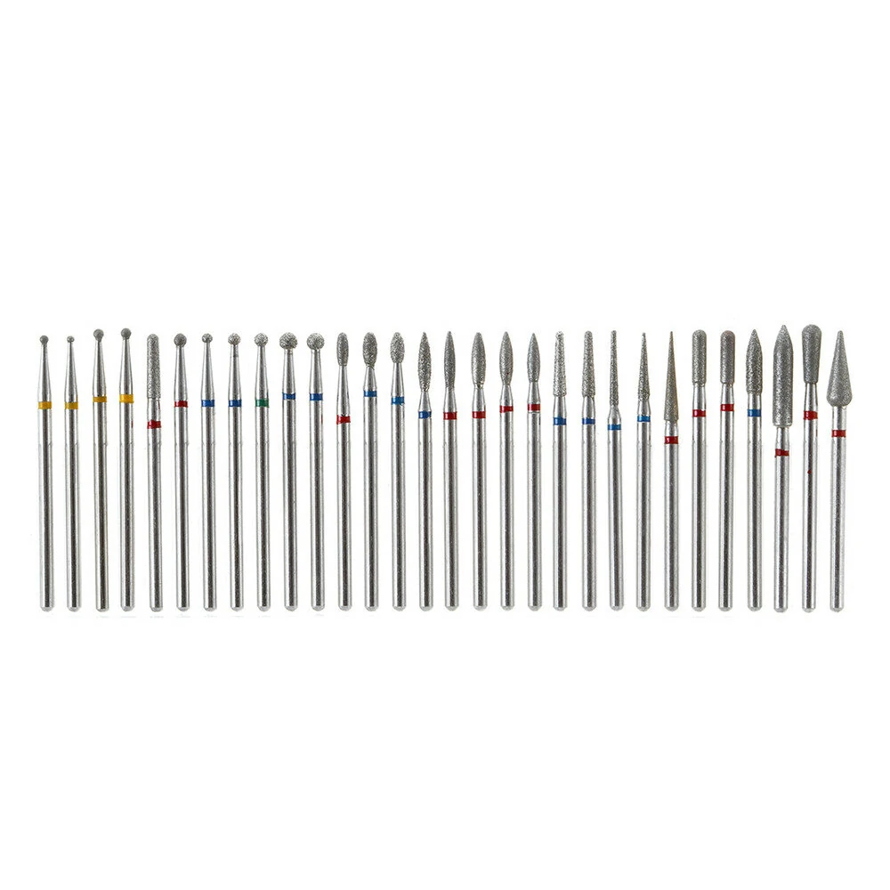 30Pcs Diamond Grinding Head Bits - Tungsten Carbide for Nail Polishing & Grinding