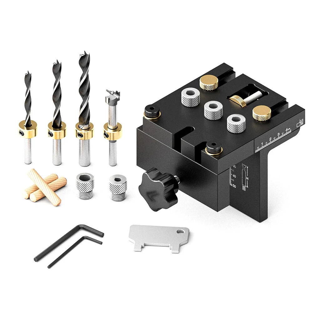 Ganwei 3-in-1 Dowelling Jig Kit | Adjustable Pocket Hole Jig for 6/8/10/15mm