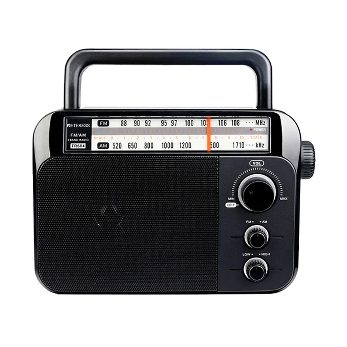 Retekess TR604 Portable AM FM Radio - Rechargeable Battery & Speaker for Seniors
