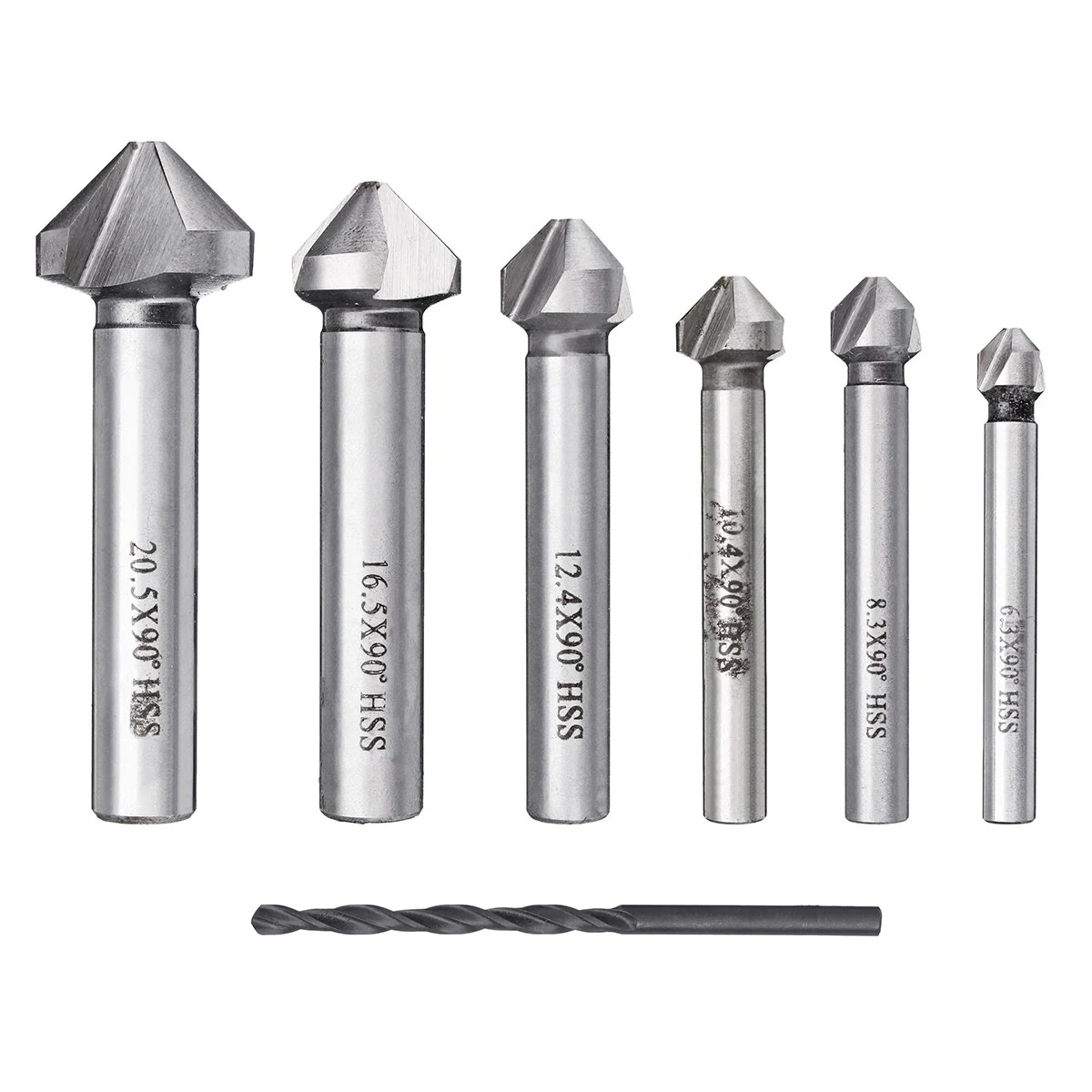 Drillpro 7pcs 5-10mm Countersink Drill Bit Set | For Metal & Woodworking