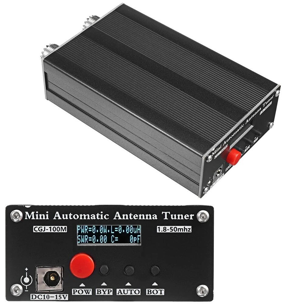 CGJ100M Portable Antenna Tuner | 1.8-50MHz Automatic | USB Rechargeable 40W