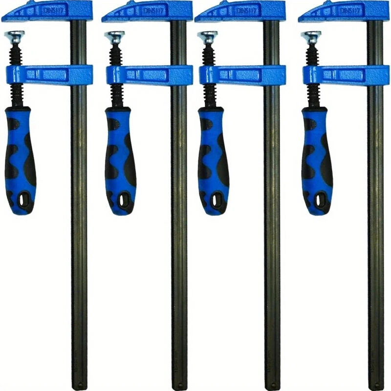 4PCS Heavy Duty F Clamp Set - 12 Inch Quick Grip Metal Rod Clamps for Woodworking