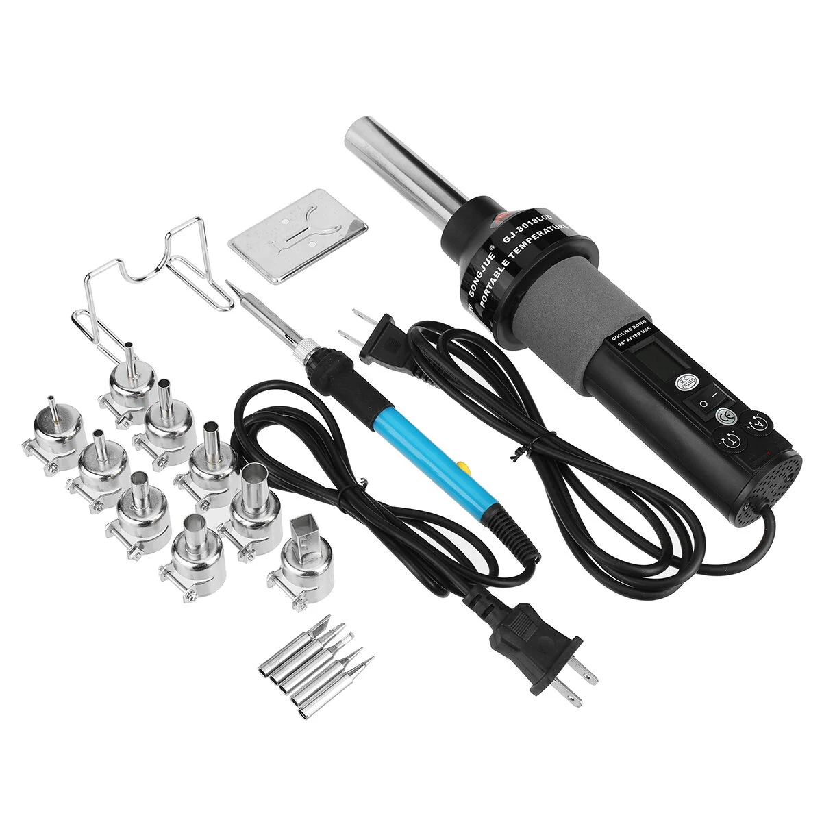 Mini 60W LCD Hot Air Gun - Digital Display Soldering Iron | Portable for DIY, Shrink Wrapping, Drying