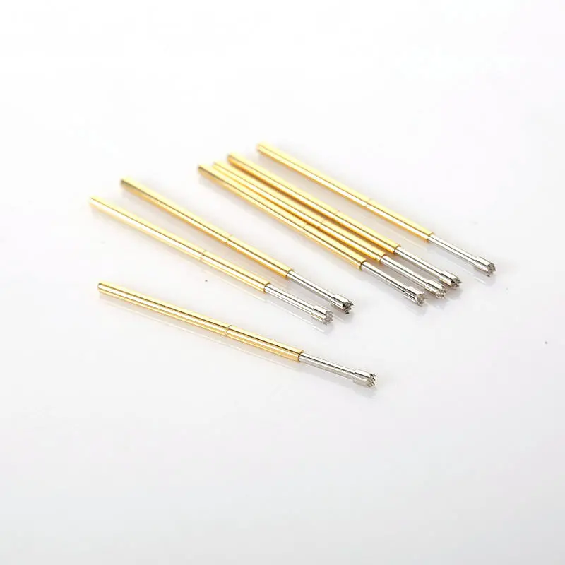 P100-H2 Spring Test Probe - 33.35mm Length - Sharp Angle Needle Head - Brass Tool for Circuit Board