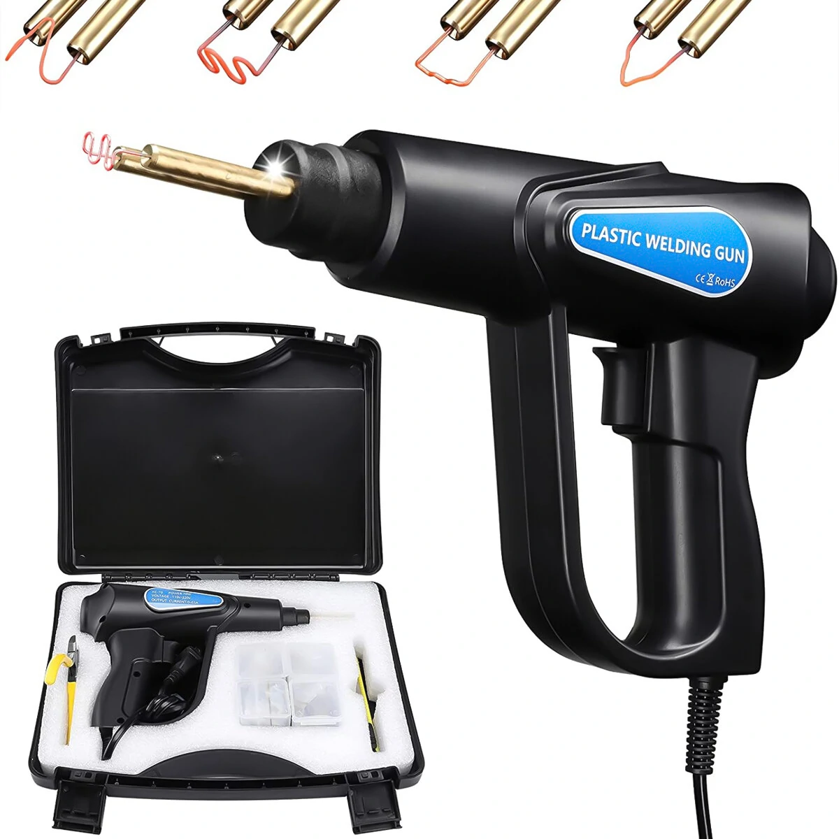 Hot Stapler Plastic Welding Machine - 70W Car Bumper Repair Kit with 4 Wave Staples | Welder Tool