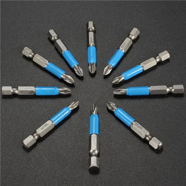 10pcs 50mm PH2 Screwdriver Bit Set - Anti Slip & Magnetic for Electric Screwdrivers