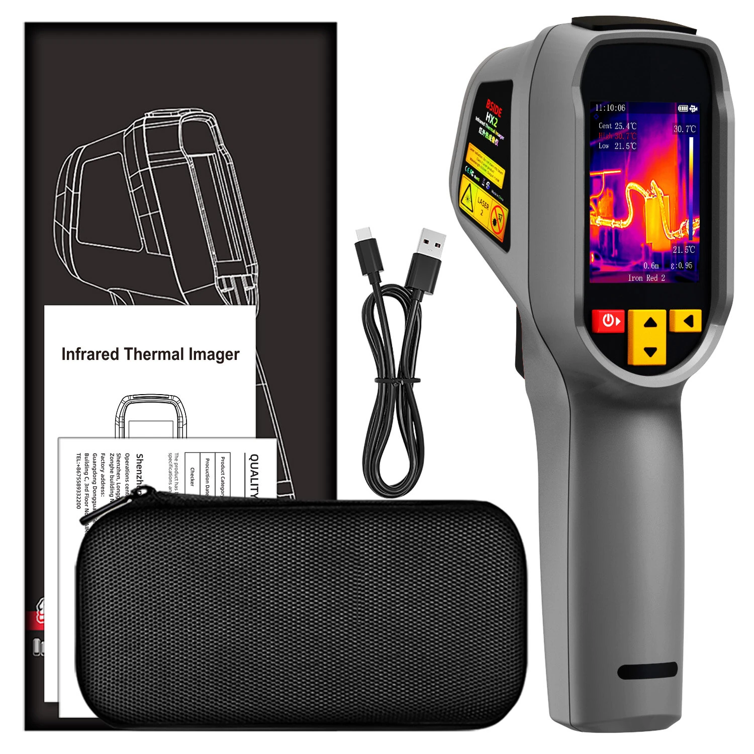 BSIDE HX2 Thermal Imaging Camera | 240x320 IR Resolution -20°C to 550°C