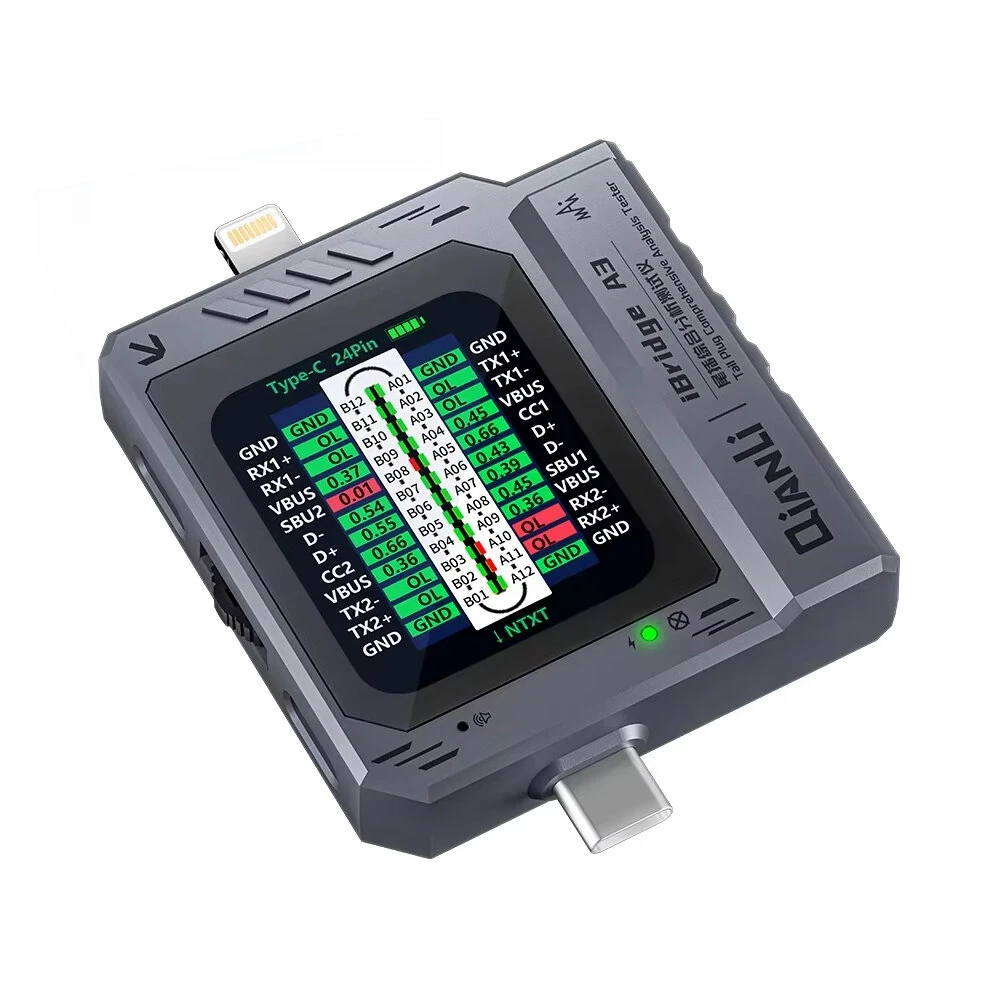 iBridge A3 Tail Plug Tester | Multi-Device Type-C USB Diagnostic Tool | Auto Monitoring