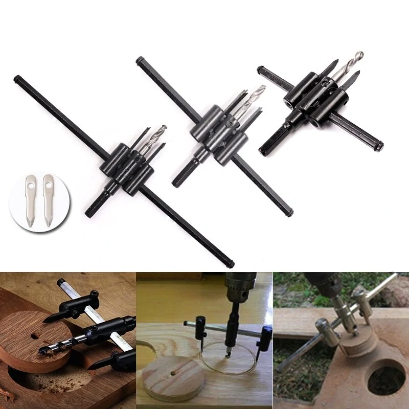 Adjustable Circle Hole Cutter - 30-300mm Wood Drill Bit | Hole Saw for Carpentry