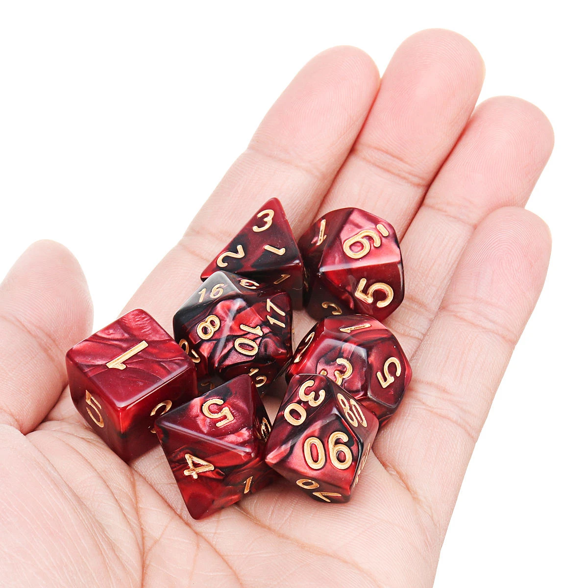 7Pcs Polyhedral Dice Set for Role Playing - Multisided D&D Dice with Cup
