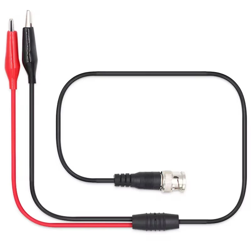BNC Q9 Male to Dual Alligator Clip Test Probe Cable - 110cm Oscilloscope Lead