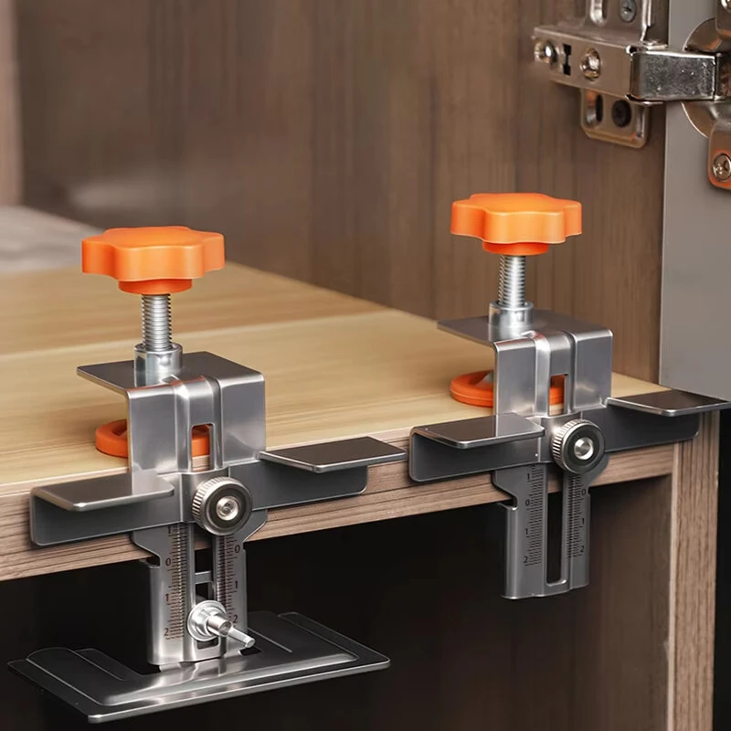 Stainless Steel Cabinet Door Jig - Adjustable Clamp & Precise Scale | Hidden Hinge Installation Tool