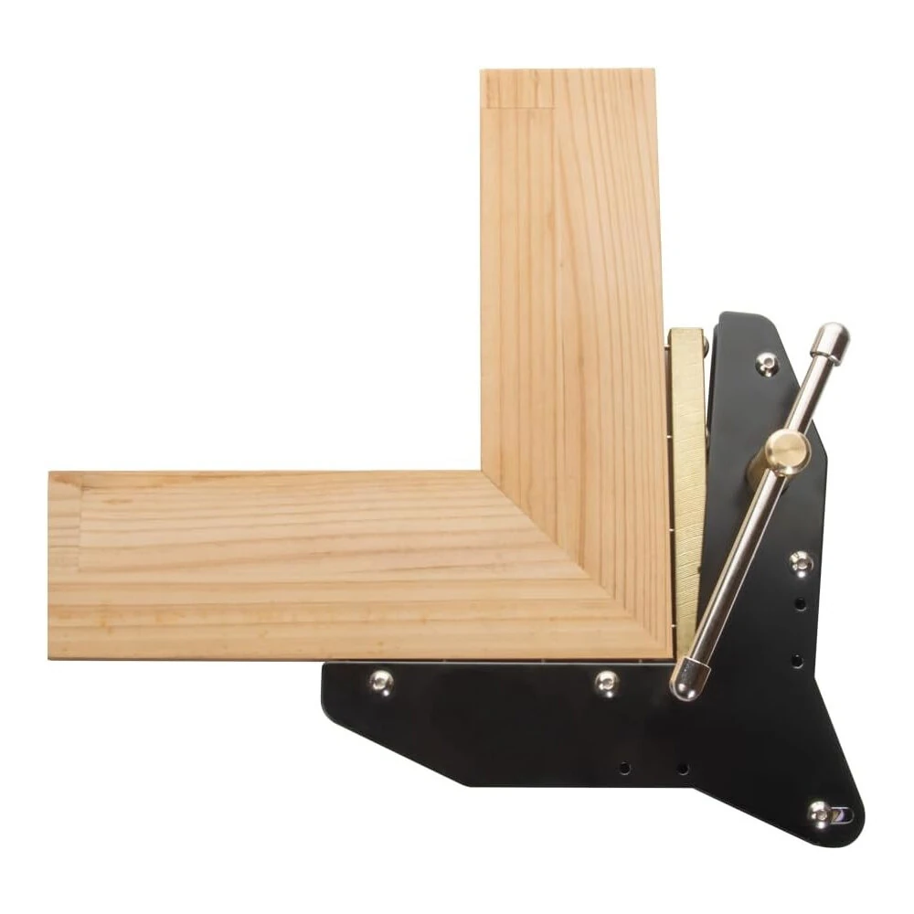 Max Corner Clamp Gauge - Heavy Steel & Solid Brass - Woodworking Miter Clamp for Door Window Frame Assembly