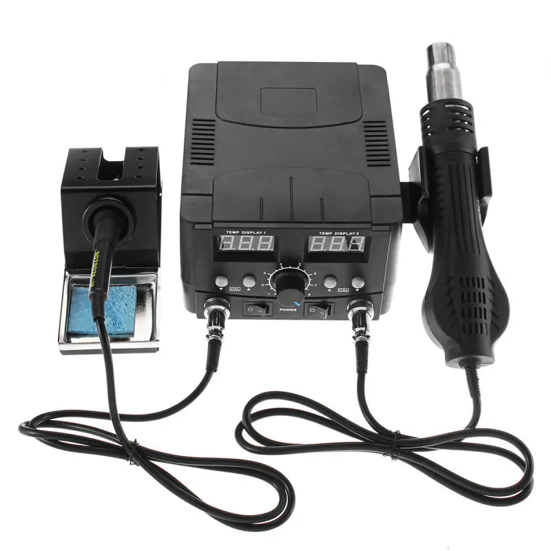2 in 1 Digital Hot Air Rework & Soldering Station - SMD Desoldering Iron