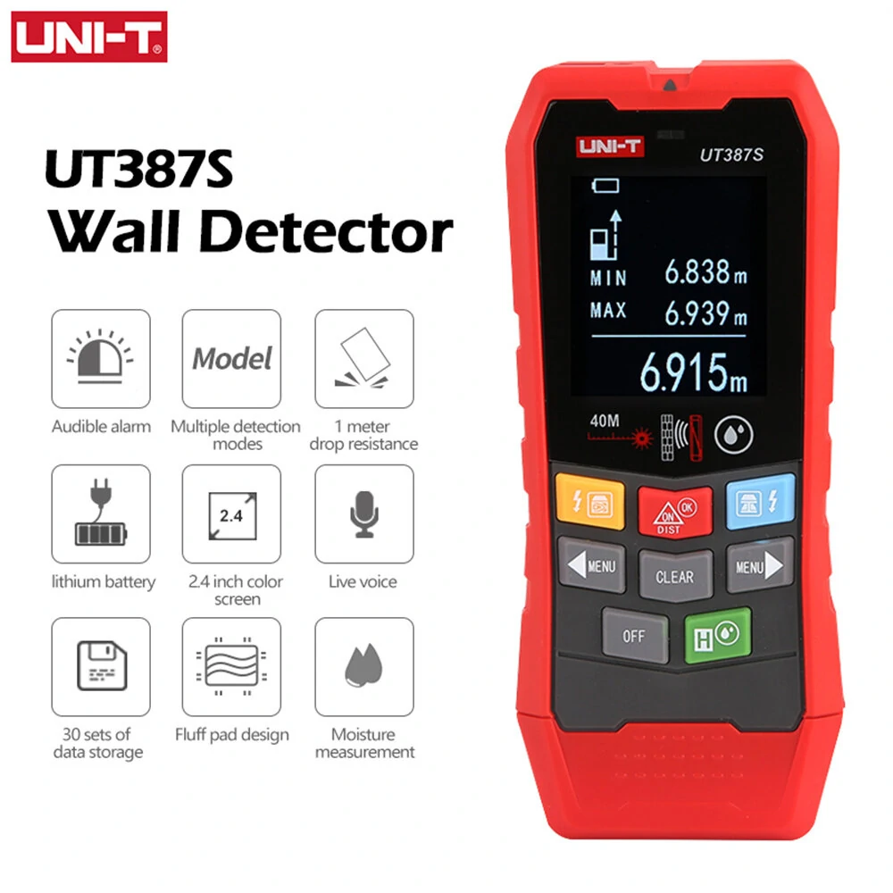 UNI-T UT387E 4-in-1 Wall Scanner | Metal Detector & Stud Finder with AC Voltage Detection