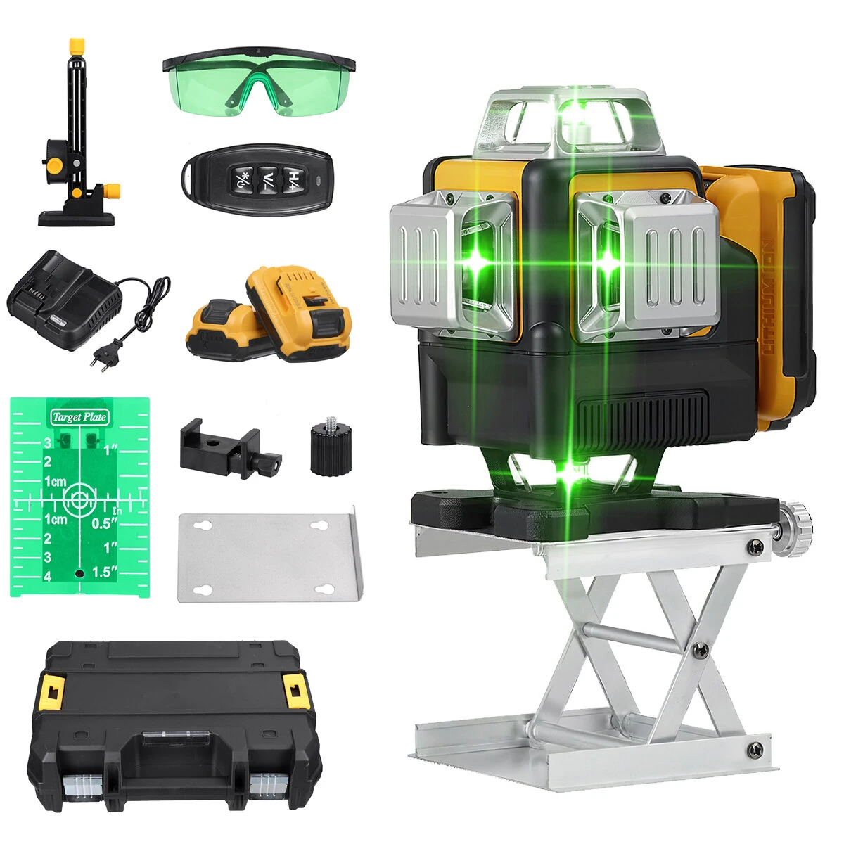 Mustool 4D 16 Line Green Laser Level | Self-Leveling | High Precision ±0.3mm/m