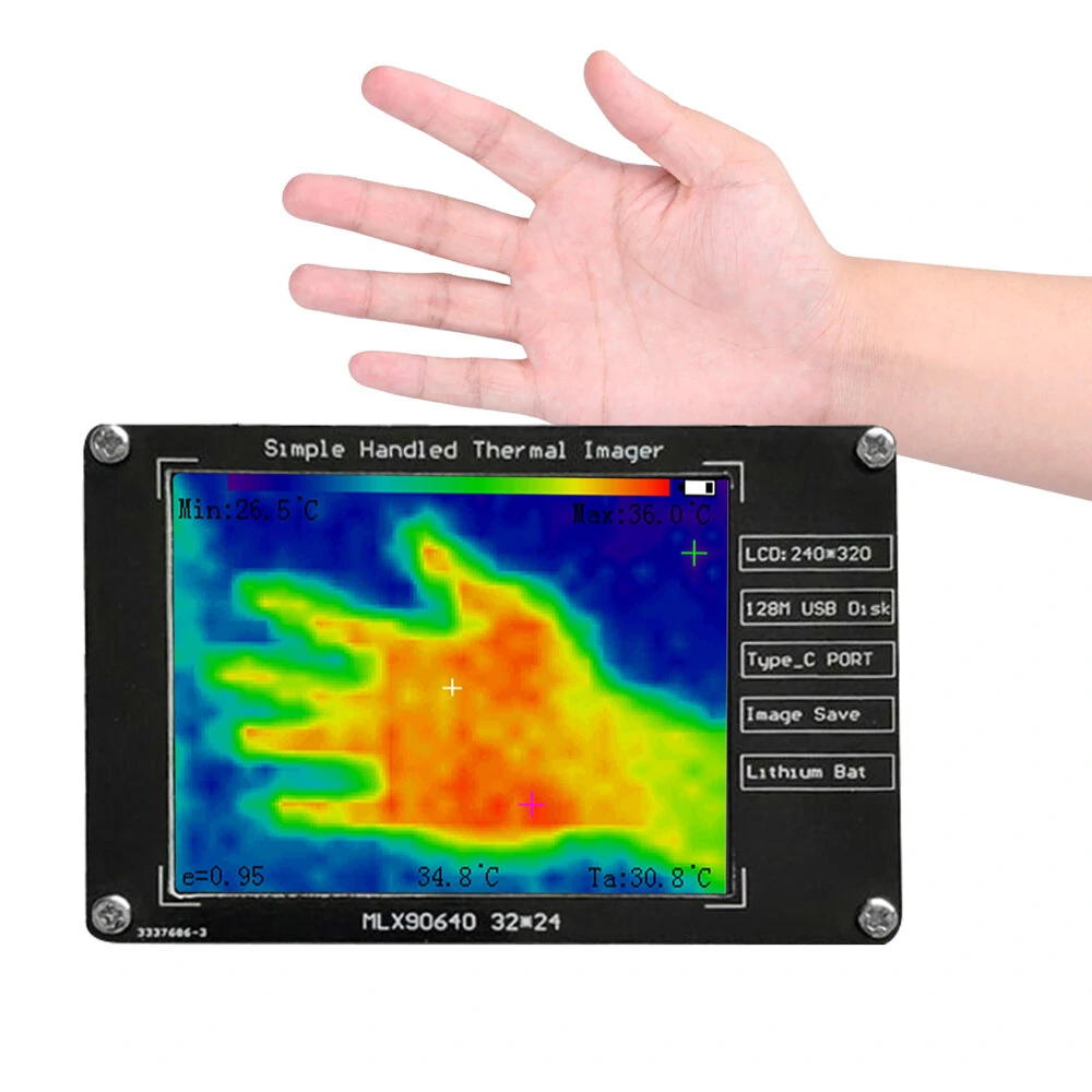 MLX90640 Thermal Imager | 2.8 LCD Display | -40° to 300°C Portable Infrared Sensor