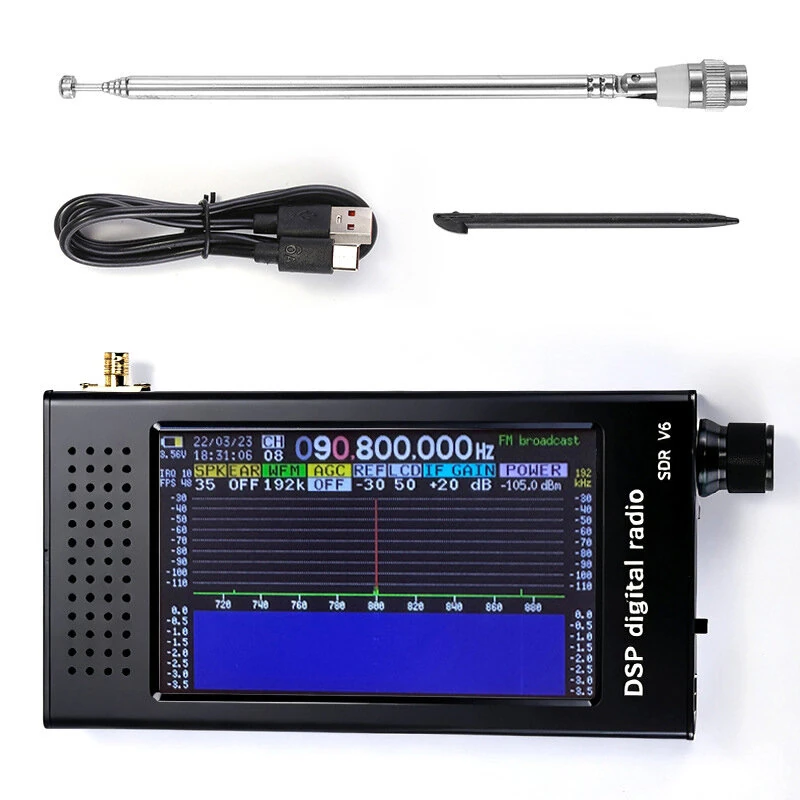 DeepSDR V6 DSP Digital Receiver | 4.3 Touchscreen | 192kHz Spectrum Display | CW AM SSB FM