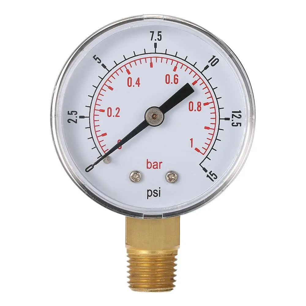 TS-50 Low Pressure Gauge | 0-15 PSI Fuel Air Compressor Manometer Hydraulic Tester