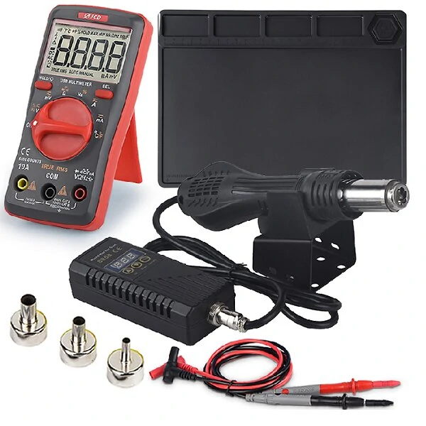 JCD 8858 750W Hot Air Rework Station | Digital LED Soldering Gun & Hair Dryer