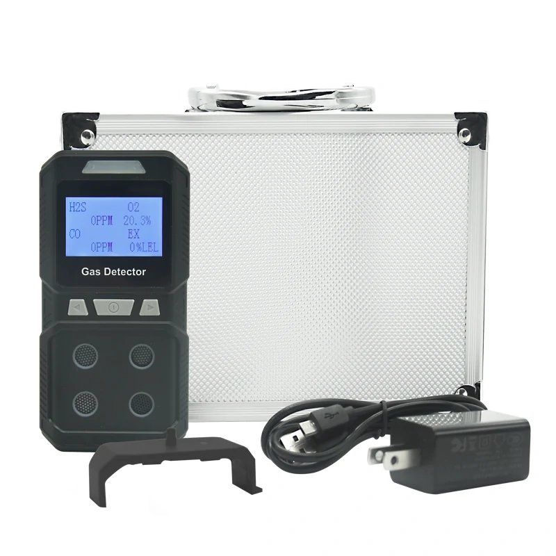 Multi-Gas Detector - H2S O2 CO Combustible Gas Alarm | Portable & Rechargeable