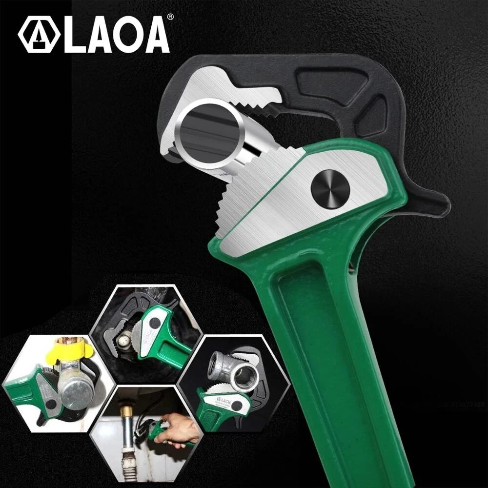 LAOA Pipe Pliers - Rapid Ratchet Water Pump Wrench | CR-V Aluminum Hand Tool