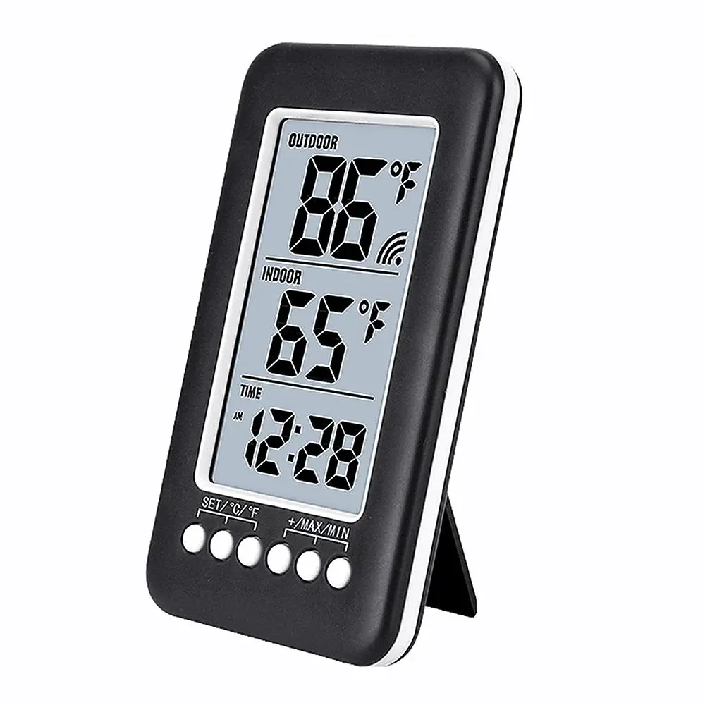 Wireless Digital LCD Thermometer | Radio Wave Time Adjust - Temperature Tool