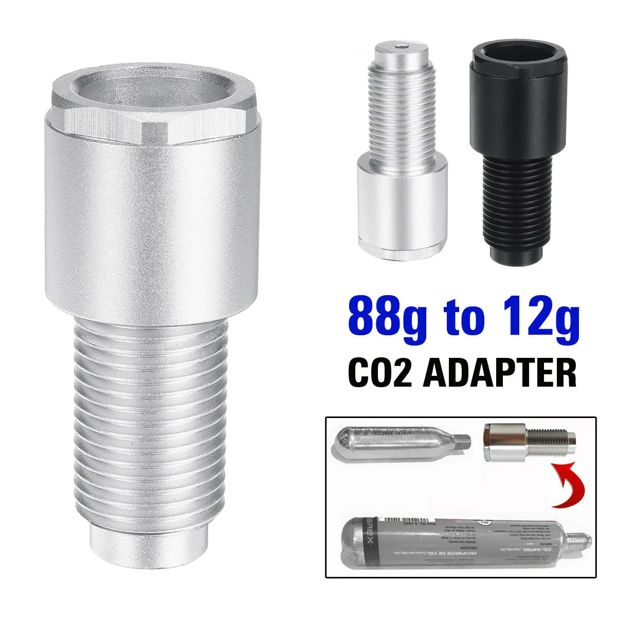 88g to 12g CO2 Adapter | Cartridge Converter for Air Rifles & Guns