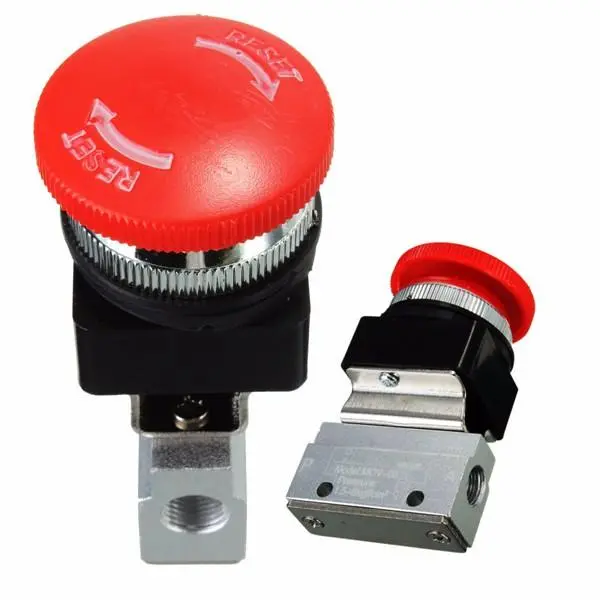 2 Way Pneumatic Valve - 1/8 Inch Thread Push Button Switch | 2 Position