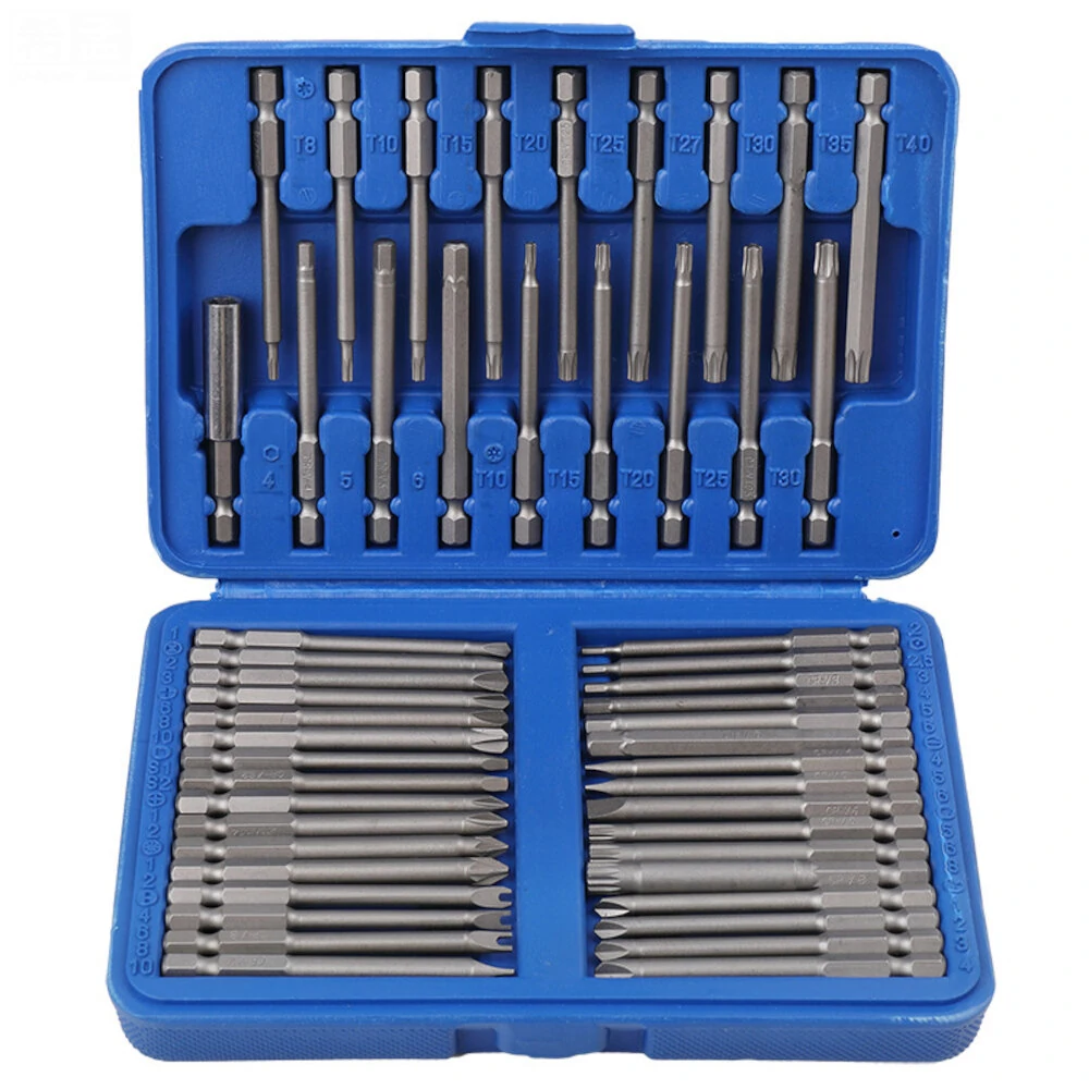 Hi-Spec 50Pcs 75mm Long Reach Bit Set | Torx, Hex, Pozi, Phillips