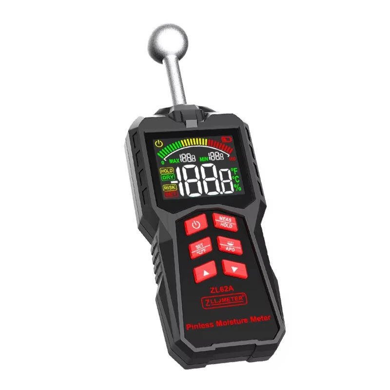 ZL62A ZL62B Spherical Induction Moisture Meter - High Precision 0.1-99.9% Range | Portable Wood Wall Tester
