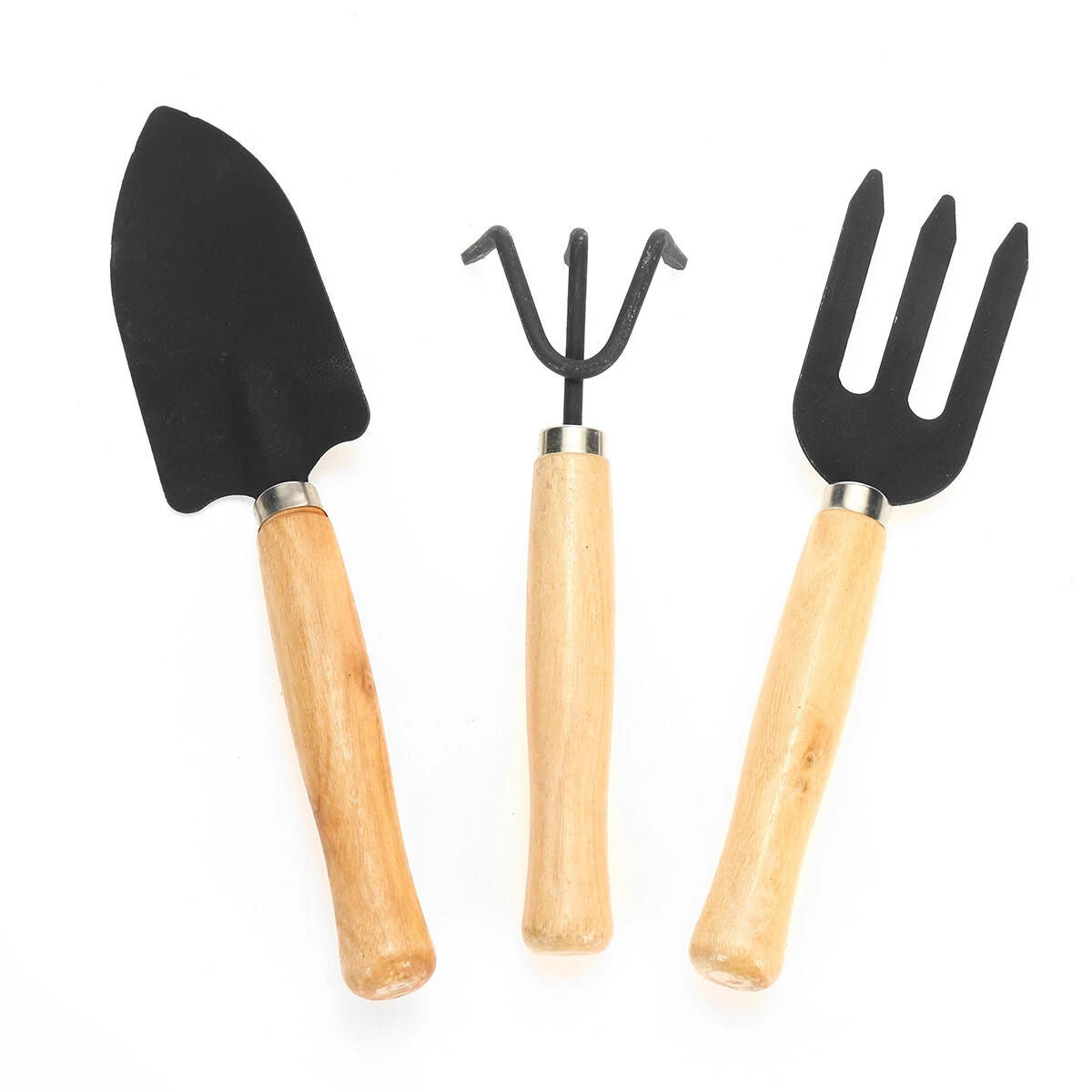 3Pcs Gardening Hand Tools Set - Trowel, Shovel & Rake for Soil Planting