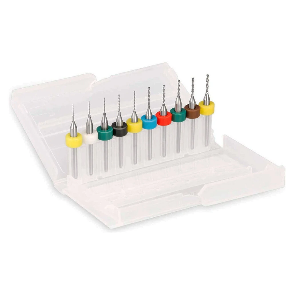 Drillpro 50pcs PCB Drill Bits Set 0.3-1.2mm | Carbide for CNC Engraving & Jewelry