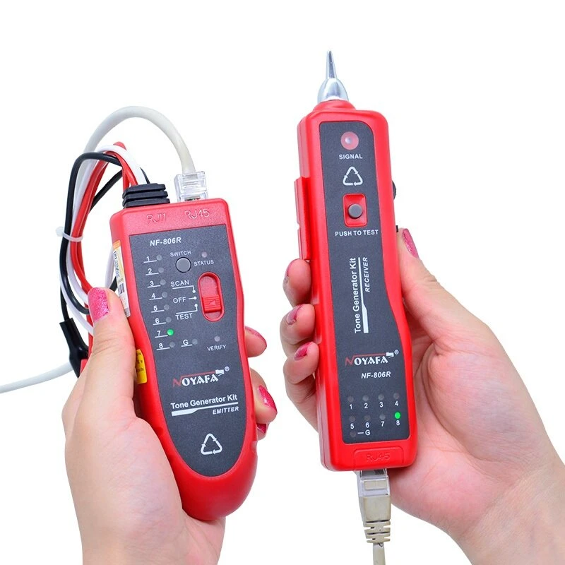 NOYAFA NF-806R Network Cable Tester - Fault Locator for UTP STP RJ45 RJ11 with Alligator Clip