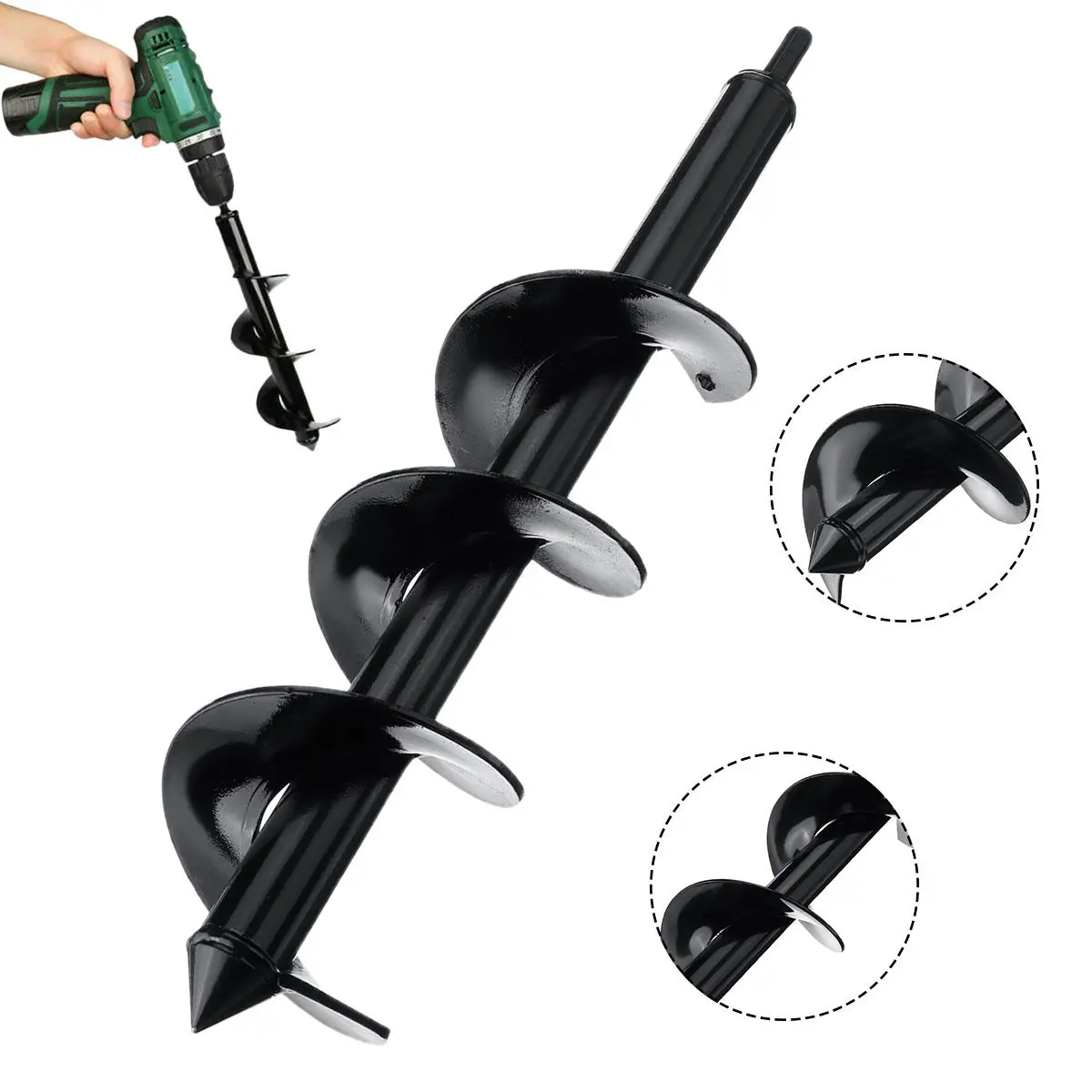 Garden Auger Drill Bit - Spiral Planting Tool for Bulb & Bedding Plants