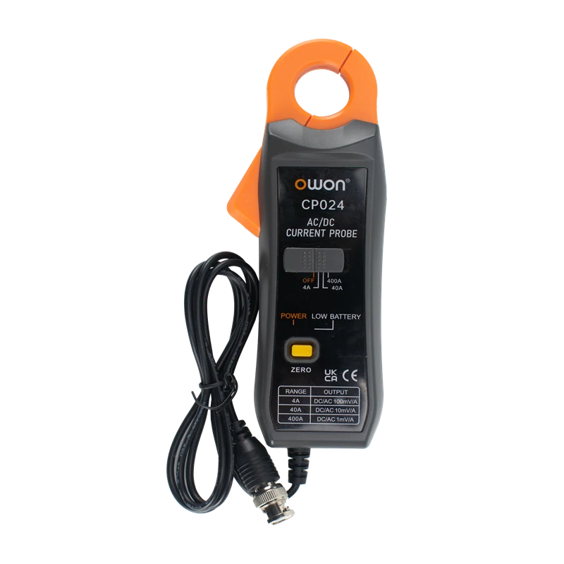 OWON CP024 Current Clamp Probe - 400A 200KHz AC/DC for Oscilloscopes