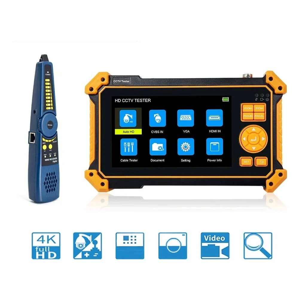 HD-3200C 8MP AHD CCTV Tester - Mini Monitor for POE & Surveillance Camera